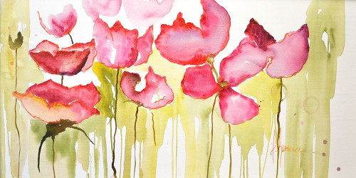 Horizontal Flores I Poster Print - Leticia Herrera