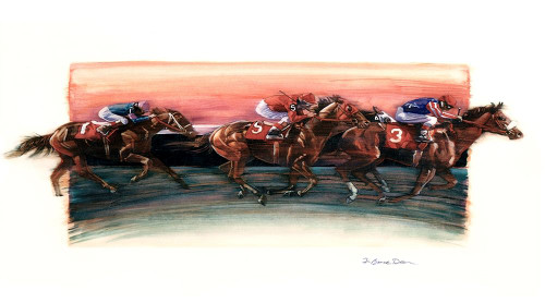 Horse Race Poster Print - Bruce Dean