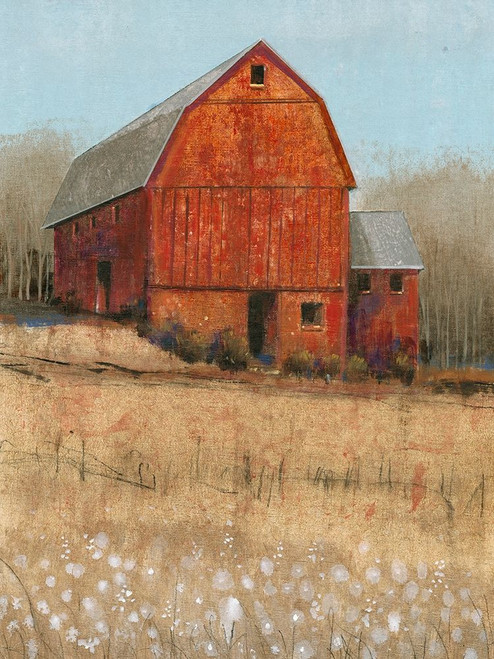 Red Barn View I Poster Print - Tim OToole