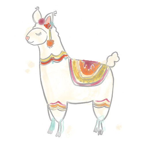 Blockprint Llama II Poster Print - June Erica Vess