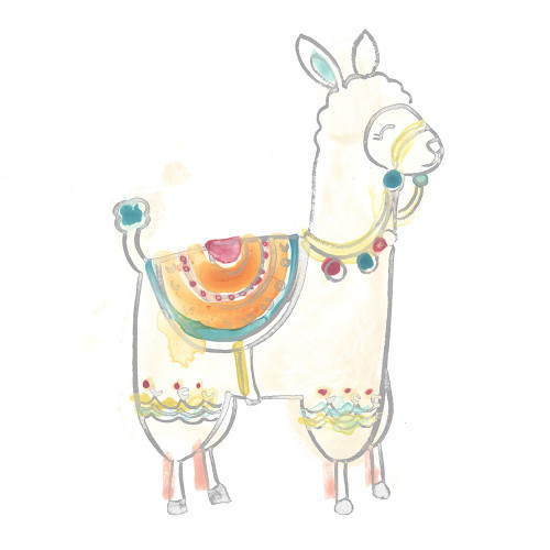 Blockprint Llama I Poster Print - June Erica Vess