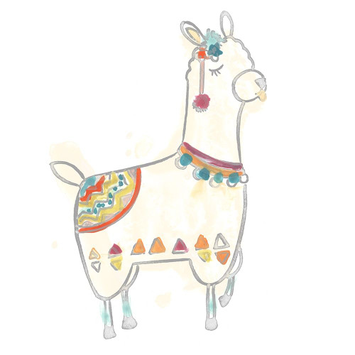 Blockprint Llama IV Poster Print - June Erica Vess