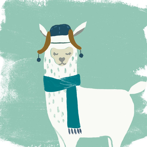 Bundle Up Llama III Poster Print - June Erica Vess