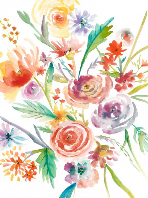 Floating Florals I Poster Print - Chariklia Zarris