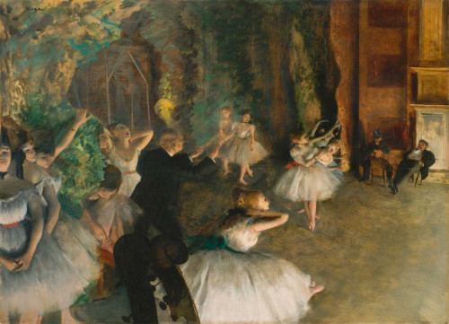 The Rehearsal of the Ballet Onstage Poster Print - Edgar Degas