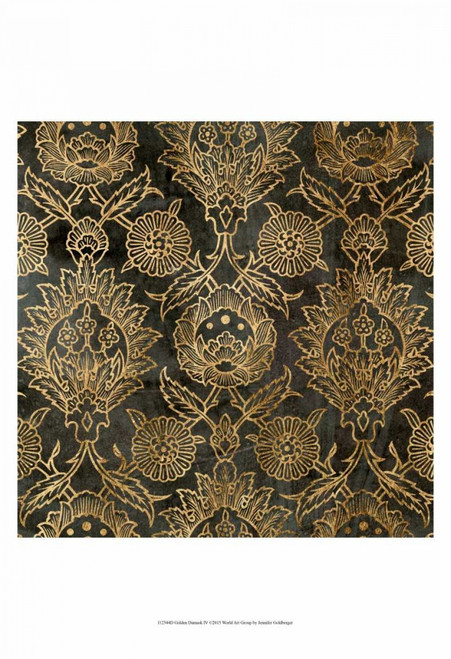 Golden Damask IV Poster Print - Jennifer Goldberger