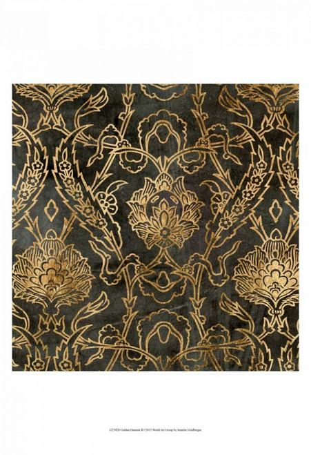 Golden Damask II Poster Print - Jennifer Goldberger