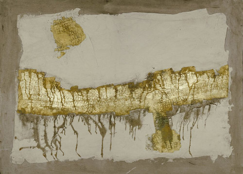 Gilded Neutral Ravine VII Poster Print - Jennifer Goldberger