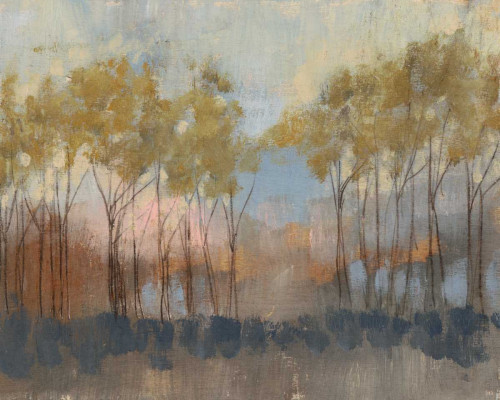 Ochre Treeline II Poster Print - Jennifer Goldberger