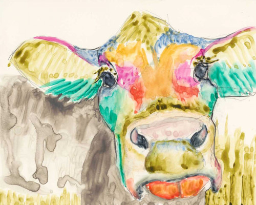 Hifi Cow II Poster Print - Jennifer Goldberger