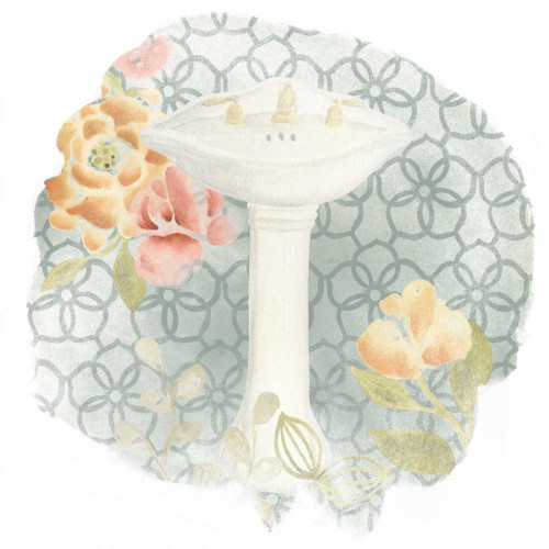 Garden Romance Bath III Poster Print - June Erica Vess