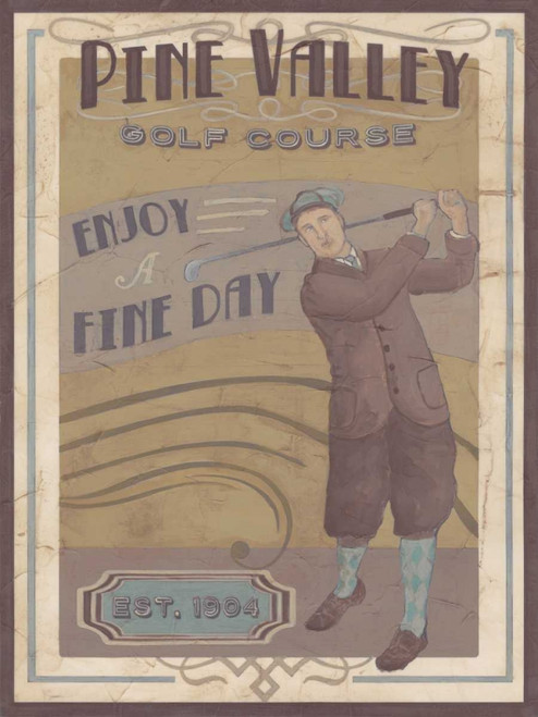 Retro Golf I Poster Print - June Erica Vess