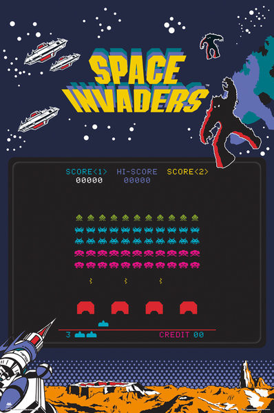 Poster Rétro Space Invaders 61x91,5 Cm - Ambiance Arcade Années 80 - Décoration Murale Gamer - 11