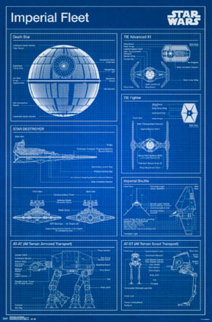 Star Wars X-Wing Blueprint Poster Poster Print - Item