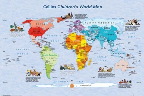 World Map Childrens Map Poster Poster Print - Item # VARXPE160302