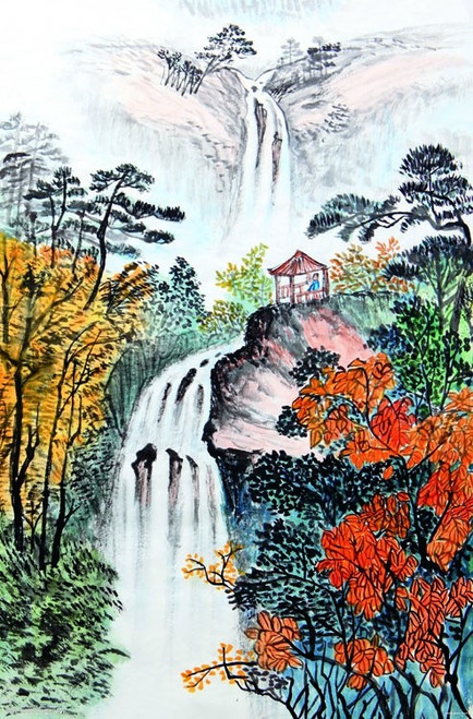 China Landscape with Waterfalls Poster Print - Item # VARTIARP17287