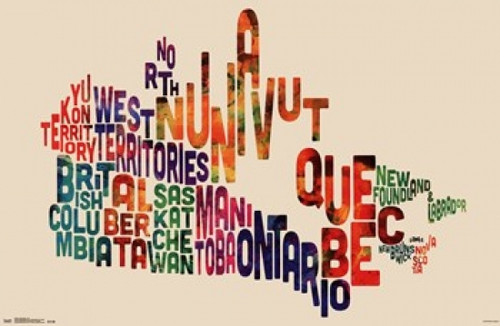 Canada Map - Text Poster Print - Item # VARTIARP13490