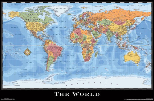 Map - World Poster Print