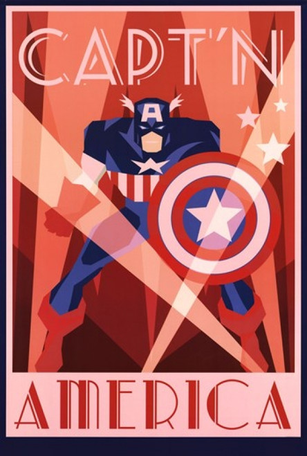 Captain America - Art Deco Poster Print - Item # VARTIARP13230