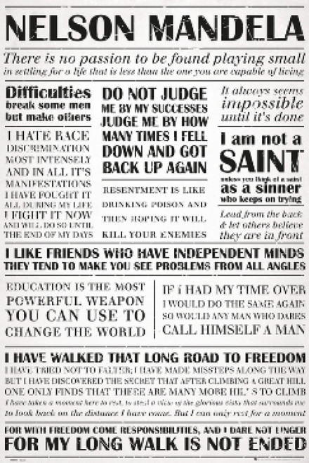 Nelson Mandela Quotes Poster Print