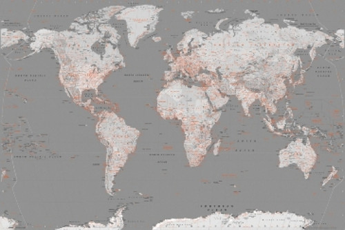 Map World Map Silverorange Poster Poster Print - Item # VARSCO30748 Map World Map Silverorange Poster Poster Print - Item # VARSCO30748