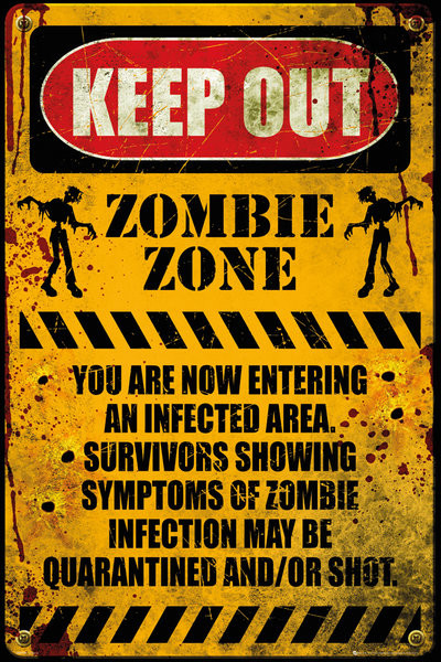 Zombie Keep Out Poster Print
