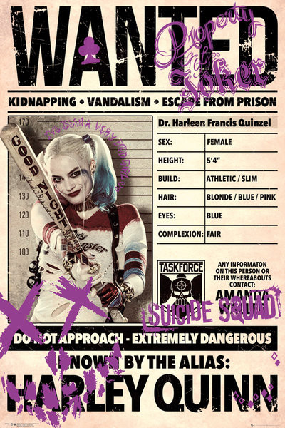 SUICIDE SQUAD Harley Wanted Poster Poster Print - Item # VARGBEFP4321
