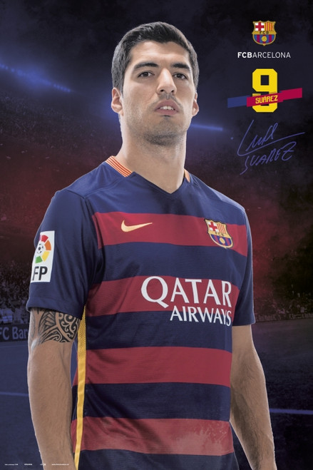 Fc Barcelona Suarez Pose 2015/2016 Poster Poster Print - Item # VARGPE4958