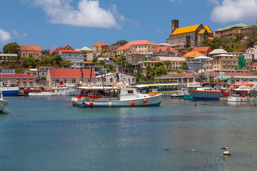Caribbean-Grenada-St Georges Boats in The Carenage harbor by Jaynes Gallery - Item # VARPDXCA19BJY0042