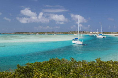 Bahamas, Exuma Island Moored sailboats by Don Paulson - Item # VARPDXCA05BJY0056