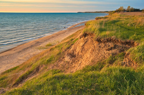 Canada-Ontario-Grand Bend Sandy beach on Lake Huron at sunset by Jaynes Gallery - Item # VARPDXCN08BJY0527
