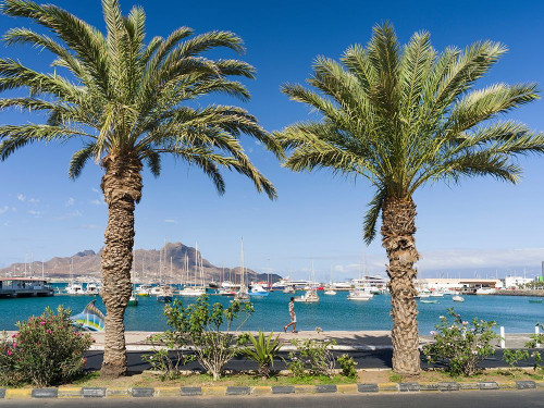 View of Marina and Porto Grande City Mindelo-a seaport on the island Sao Vicente-Cape Verde Africa by Martin Zwick - Item # VARPDXAF08MZW0514