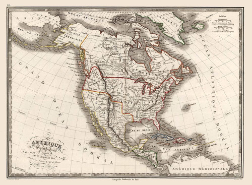 North America United States Mexico Canada Poster Print by Monin Monin # ITNA0076
