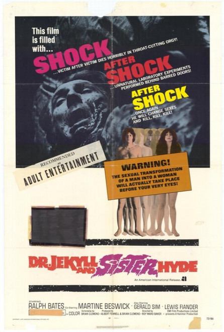 Dr. Jekyll and Sister Hyde Movie Poster (11 x 17) - Item # MOVEE3077