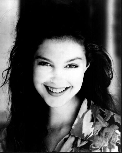 Ashley Judd Smiling In Floral Top Black And White Photo Print