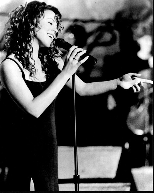 Mariah Carey Singing On Stage Black And White Photo Print - Item # MVM57119