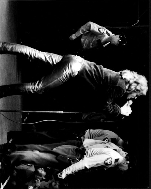 Val Kilmer On Stage With Police Officers In The Doors Black And White Photo Print - Item # MVM58839