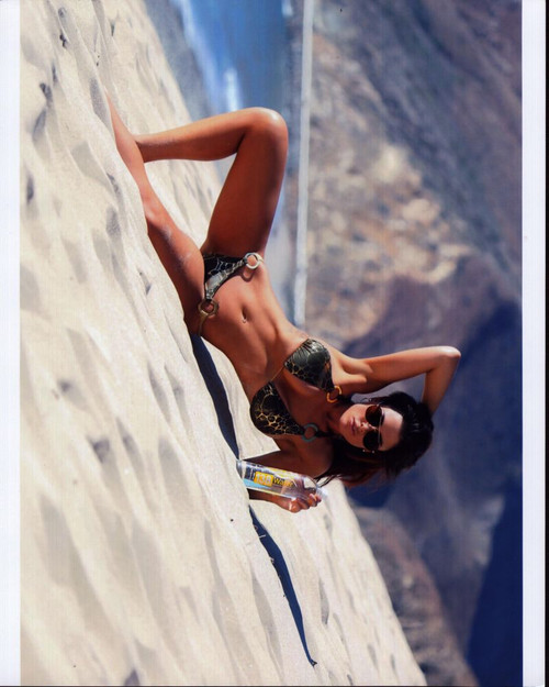 Jenna Chapple Laying On Beach With Water Bottle Photo Print
