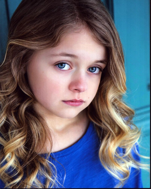 Kylie Rogers Headshot In Blue Top Photo Print