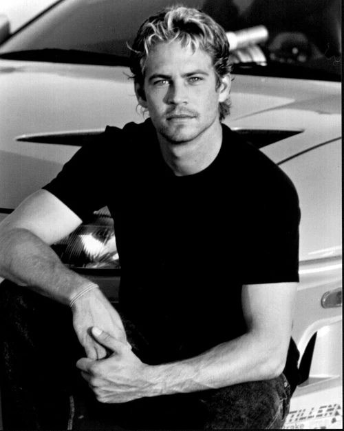 Paul Walker In Front Of Car In The Fast And The Furious Black And White Photo Print - Item # MVM56941