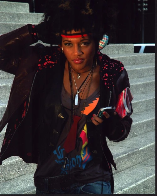 Bethany Brown In Leather Jacket And Headbands Photo Print