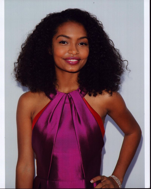 Yara Shahidi In Purple Silk Halter Top Photo Print - Item # MVM56873