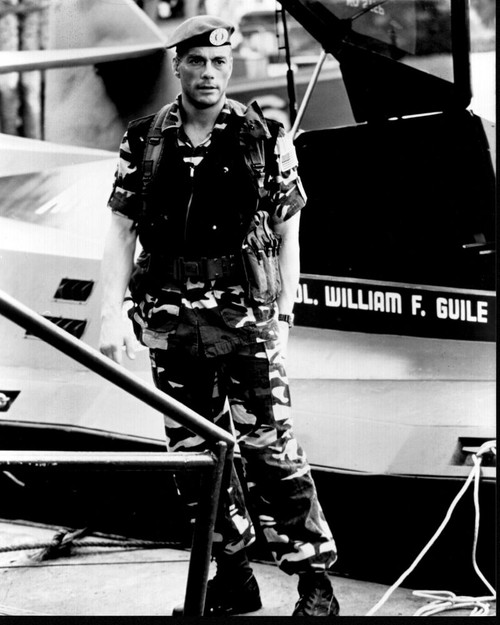 Jean-Claude Van Damme On Dock In Street Fighter Black And White Photo Print - Item # MVM59906