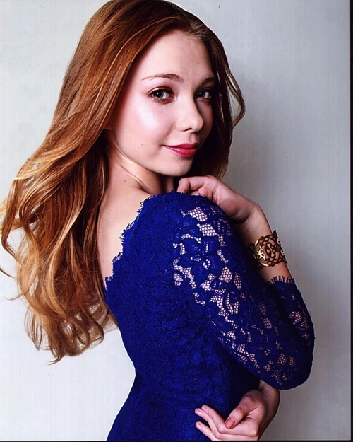 Emilia Mccarthy In Blue Lace Top Photo Print
