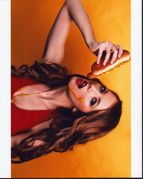 Taryn Southern Eating Hotdog With Mustard On Face Photo Print - Item # MVM56797