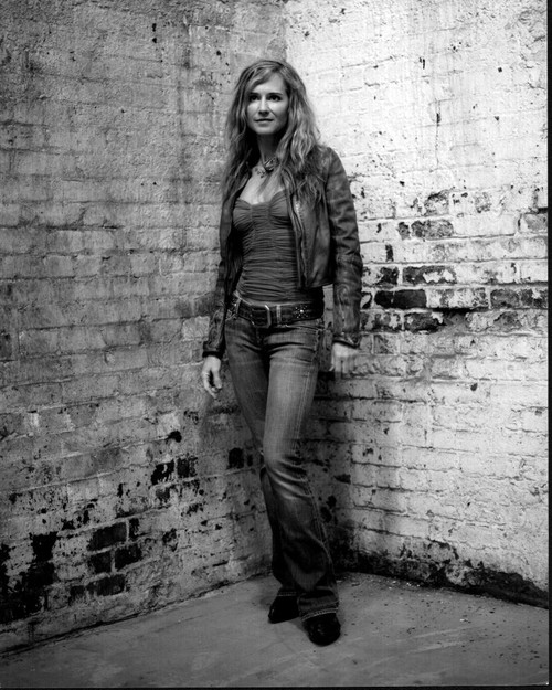 Holly Hunter In Jeans And Jacket Black And White Photo Print