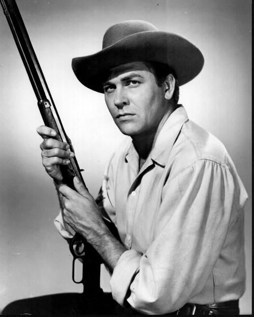 Howard Keel Wearing Cowboy Hat Holding Gun Black And White Photo Print - Item # MVM55896