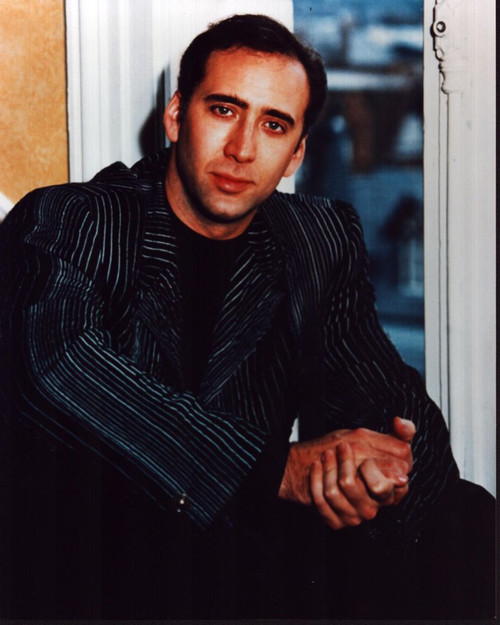 Nicholas Cage In Striped Blazer With Hands Together Photo Print - Item # MVM55874