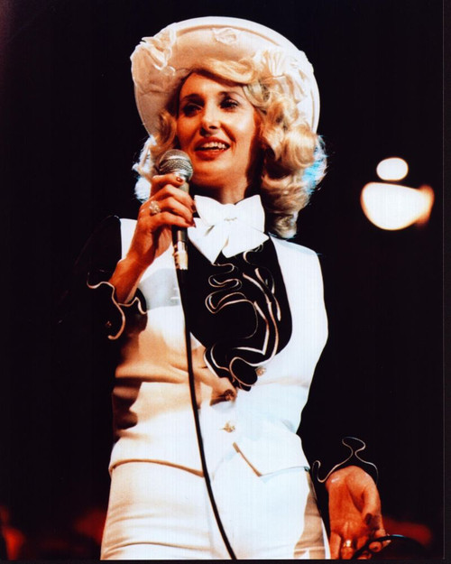 Tammy Wynette On Stage In White And Black Outfit Photo Print - Item # MVM58310