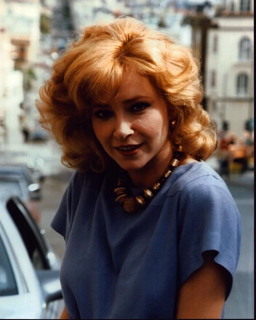 Lisa Eilbacher In Blue Top With Chunky Necklace Photo Print